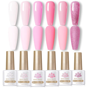 6 Colors Gel Polish Set Pink Baby 7ml Kits & Bundles BORN PRETTY 