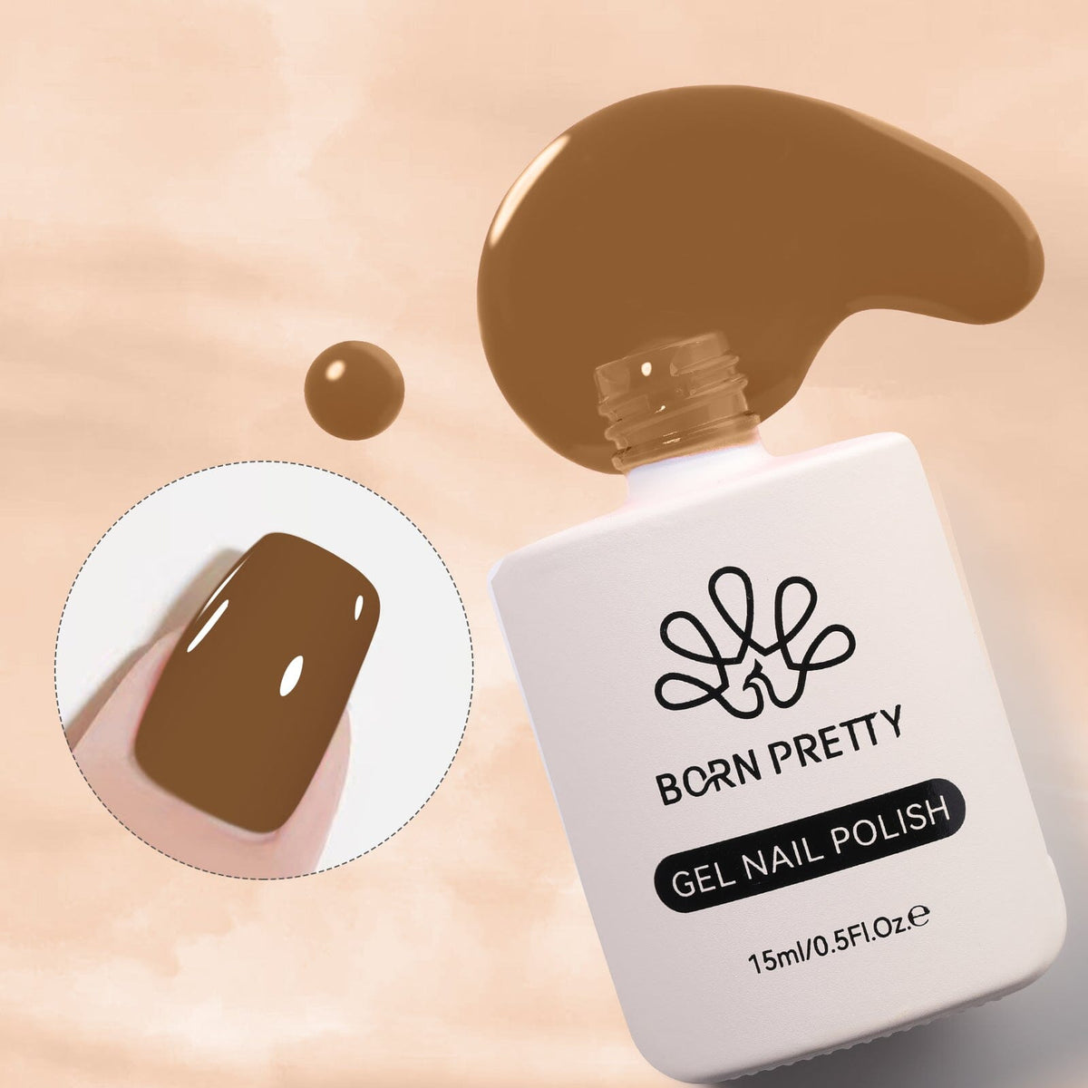 Hema-Free Brown Color Gel Polish #44 15ml Gel Nail Polish BORN PRETTY 