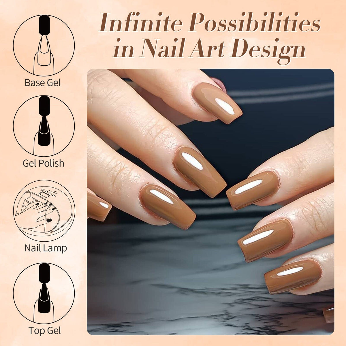 Hema-Free Brown Color Gel Polish #44 15ml Gel Nail Polish BORN PRETTY 