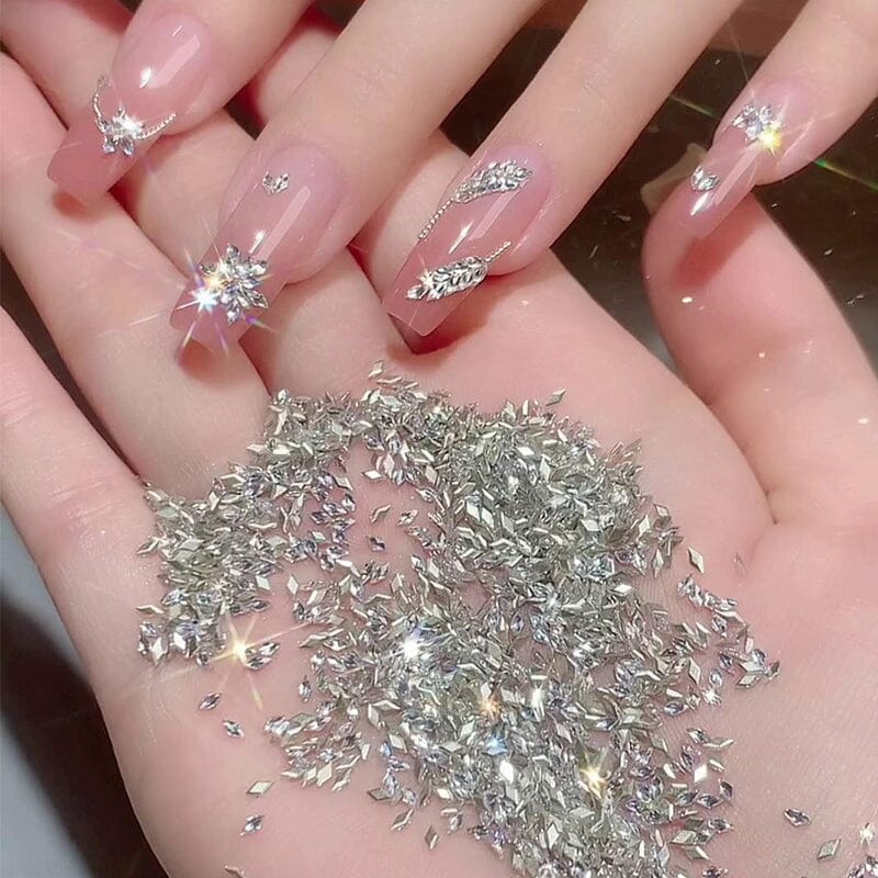 50pcs White Rhombus Rhinestones #01 Clearance No Brand 