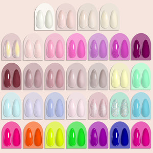 32 Colors Gel with 4pcs Base Top Coat Set #02 7ml Gel Nail Polish LILYCUTE 