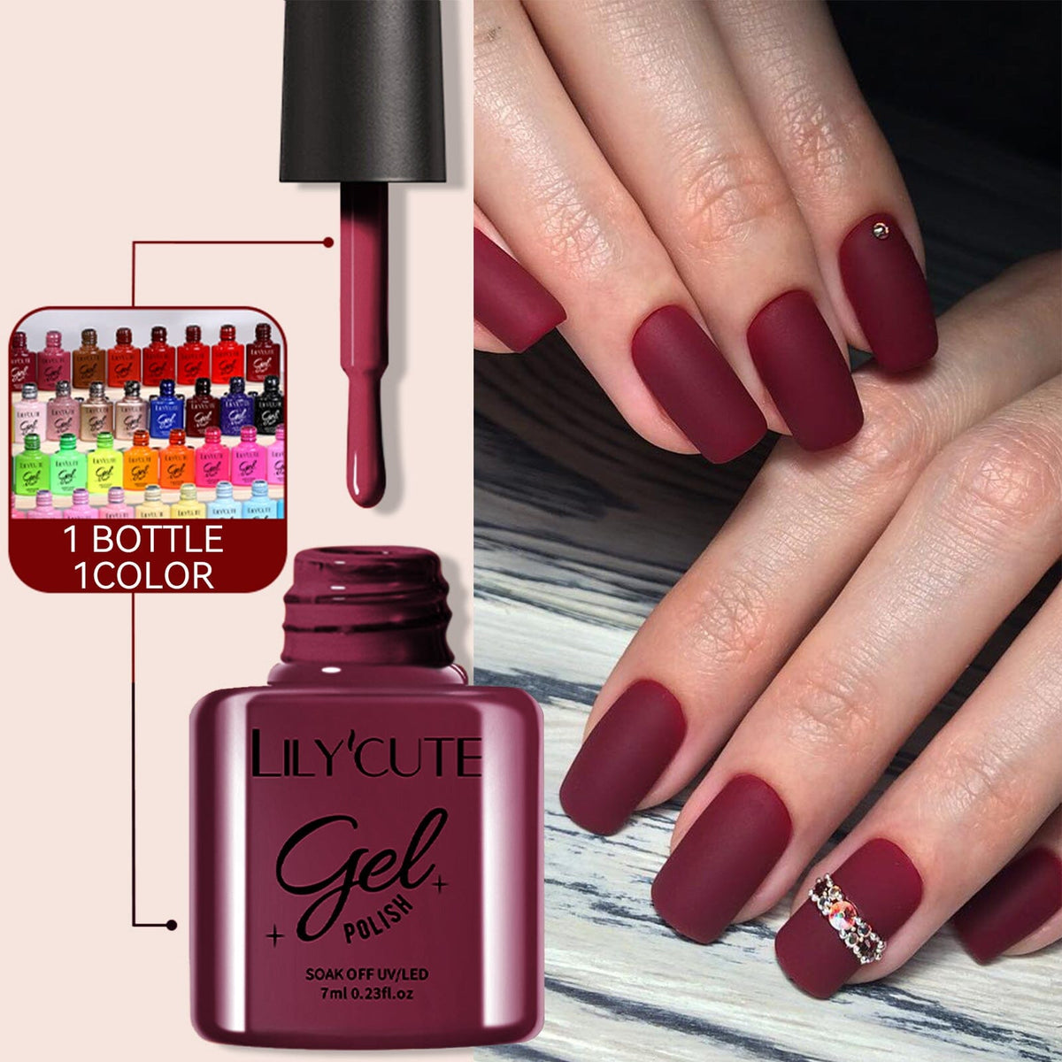 32 Colors Gel with 4pcs Base Top Coat Set #02 7ml Gel Nail Polish LILYCUTE 