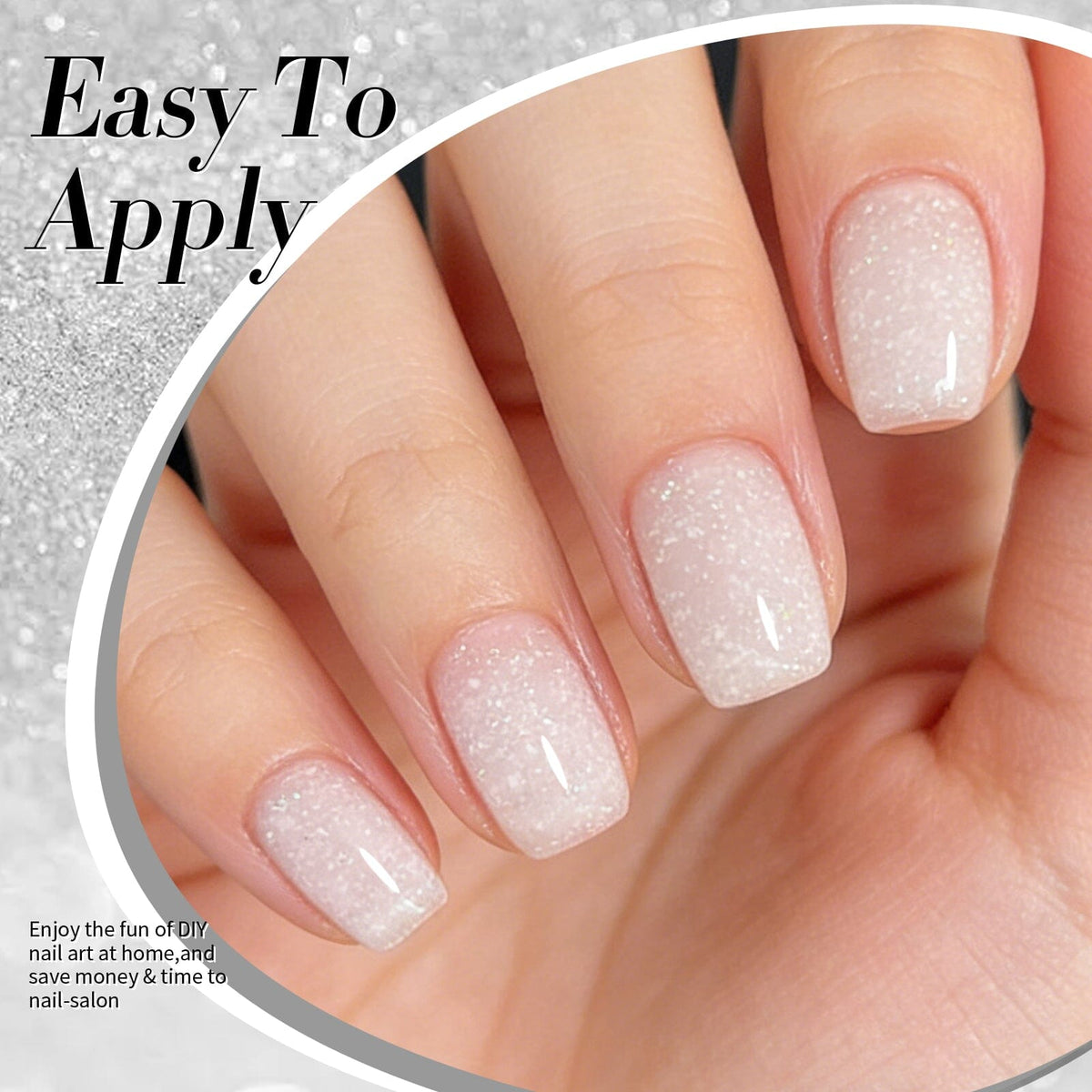White Snow Glitter Jelly Gel 15ml Gel Nail Polish BORN PRETTY 