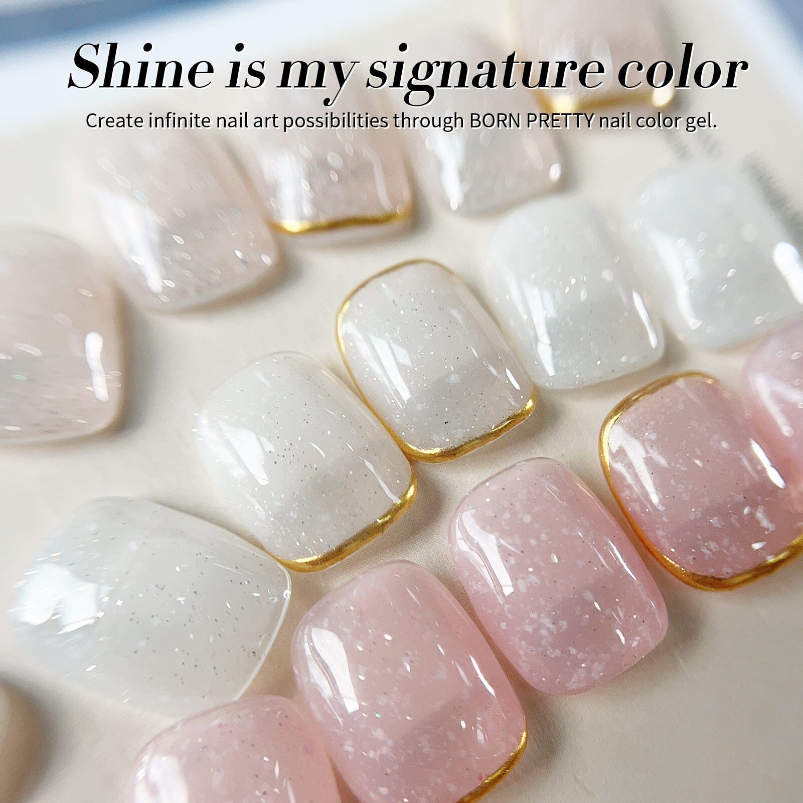 White Snow Glitter Jelly Gel 15ml Gel Nail Polish BORN PRETTY 