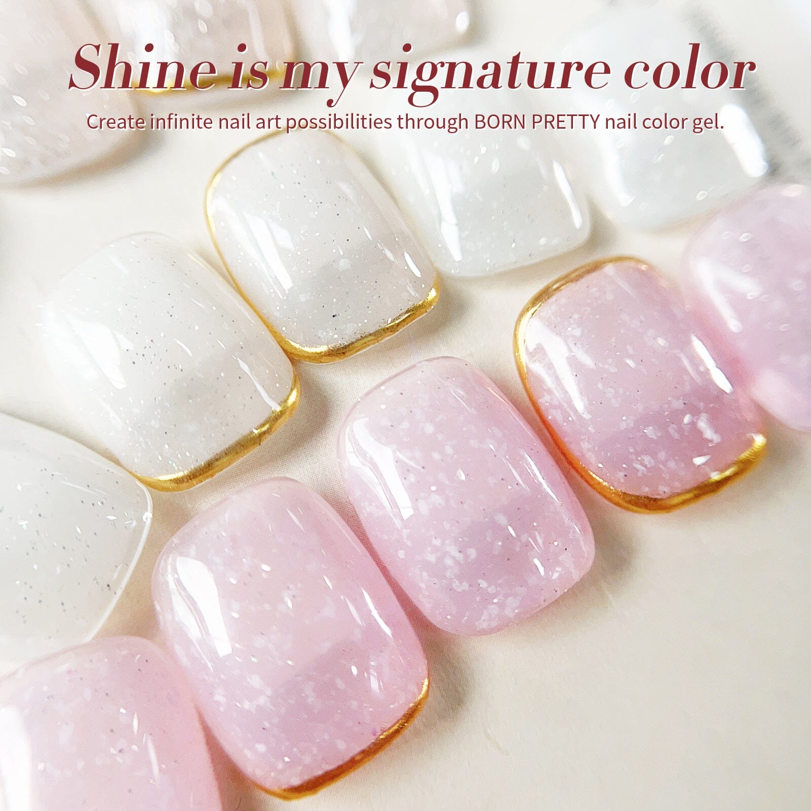 Pink Snow Glitter Jelly Gel 15ml Gel Nail Polish BORN PRETTY 