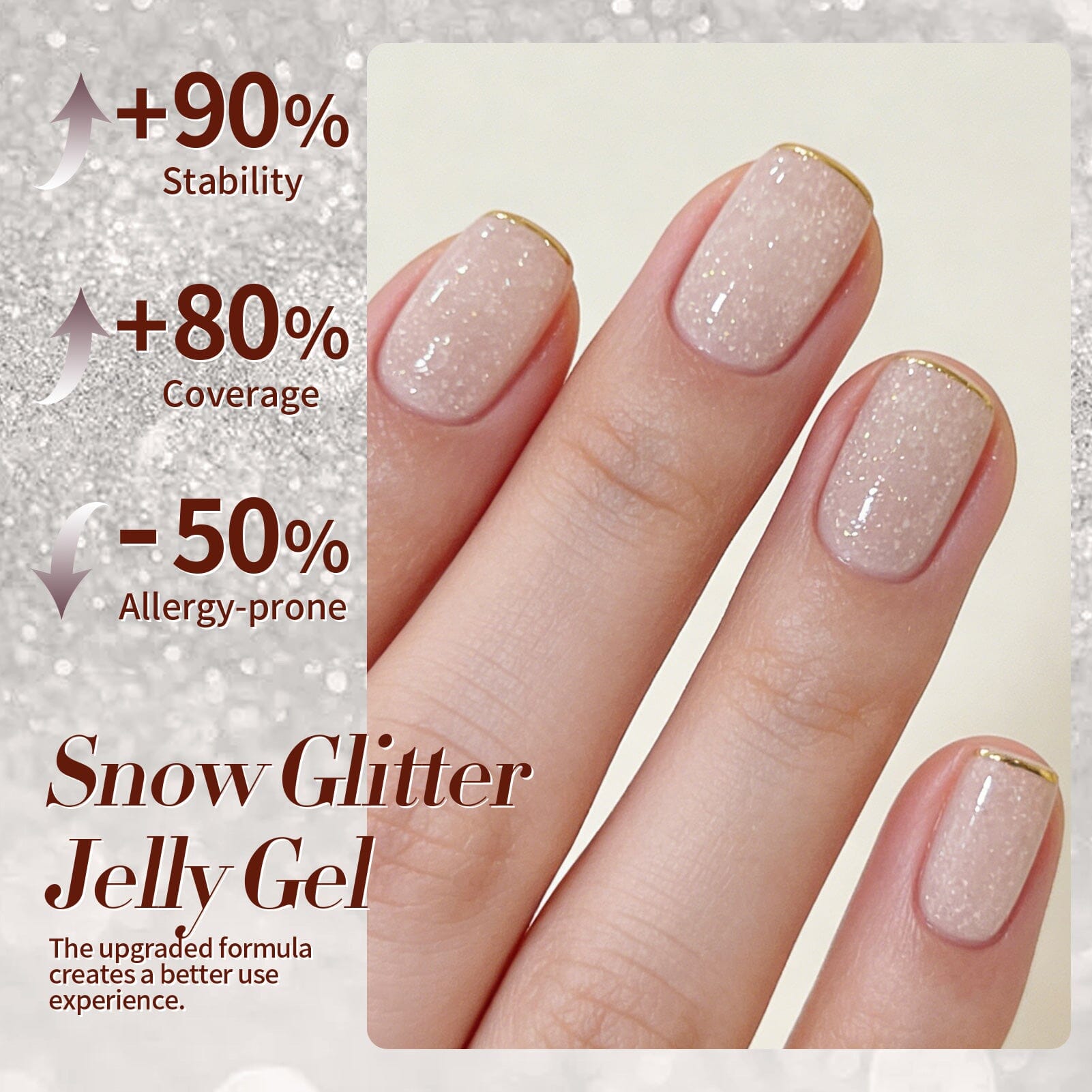 Nude Snow Glitter Jelly Gel 15ml Gel Nail Polish BORN PRETTY 