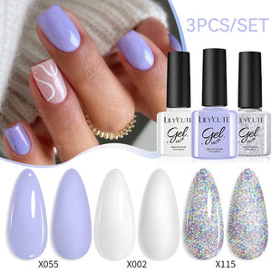 3pcs 7ml Color Gel Polish Set Gel Nail Polish LILYCUTE 21 