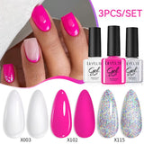 3pcs 7ml Color Gel Polish Set Gel Nail Polish LILYCUTE 28 