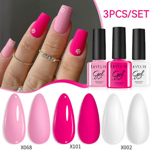 3pcs 7ml Color Gel Polish Set Gel Nail Polish LILYCUTE 04 