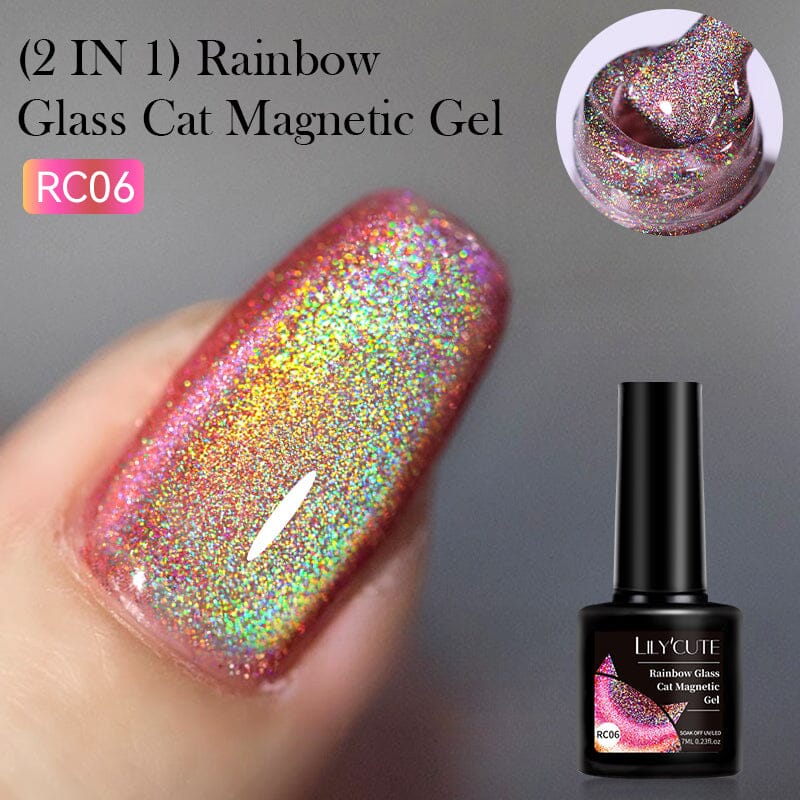 Rainbow Glass Cat Magnetic Gel RC06 7ml Gel Nail Polish LILYCUTE 