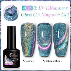 Rainbow Glass Cat Magnetic Gel RC04 7ml Gel Nail Polish LILYCUTE 