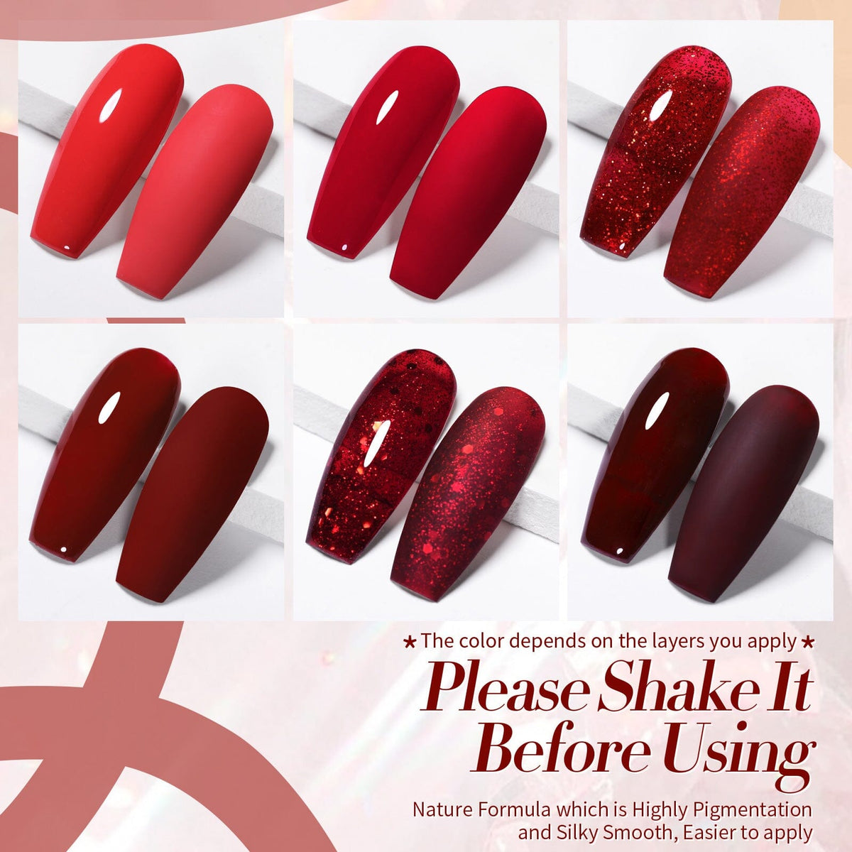 6 Colors Berry Wine Series Gel Polish Set 7ml Gel Nail Polish BORN PRETTY 
