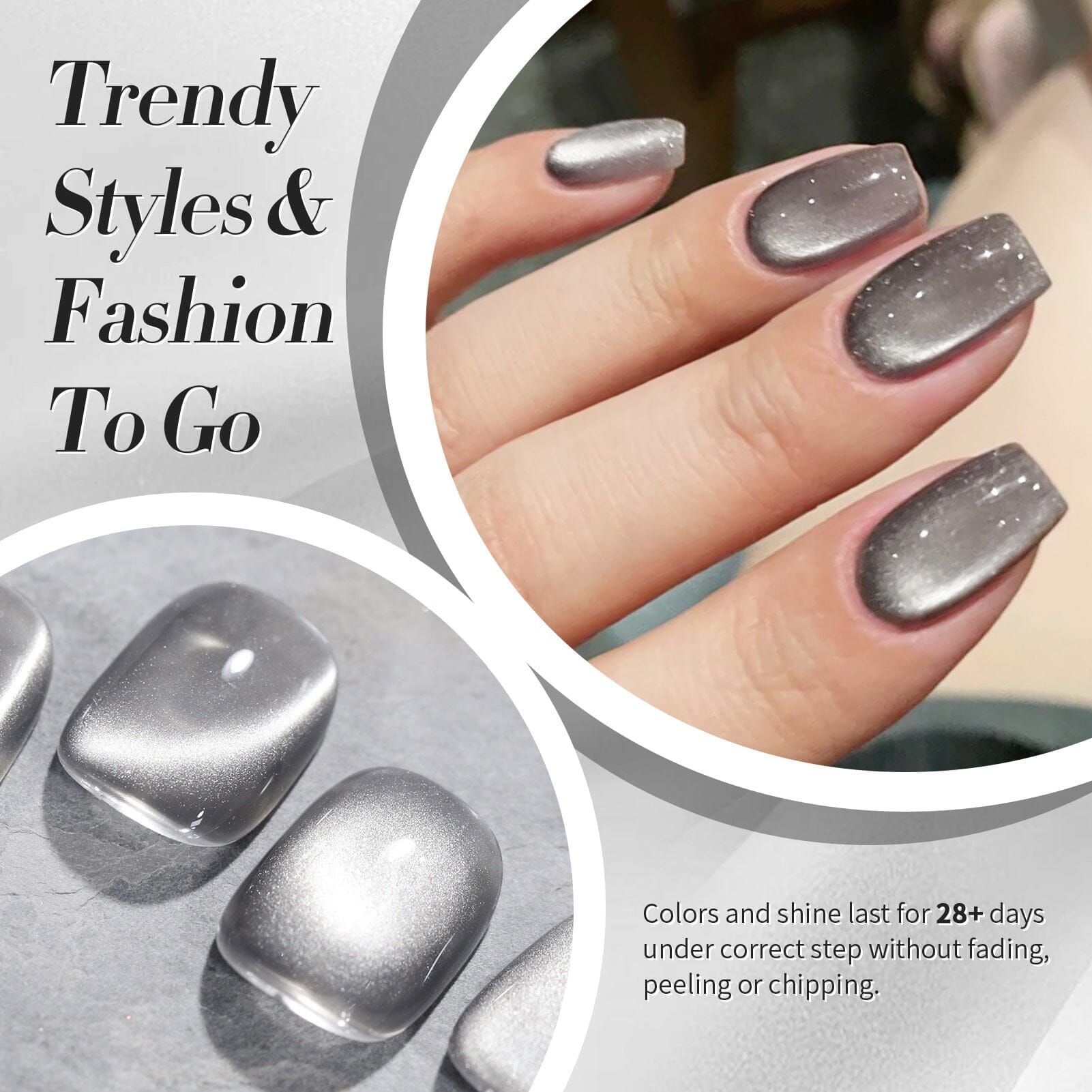 Moonlight Cat Magnetic Gel - Gray 15ml Gel Nail Polish BORN PRETTY 