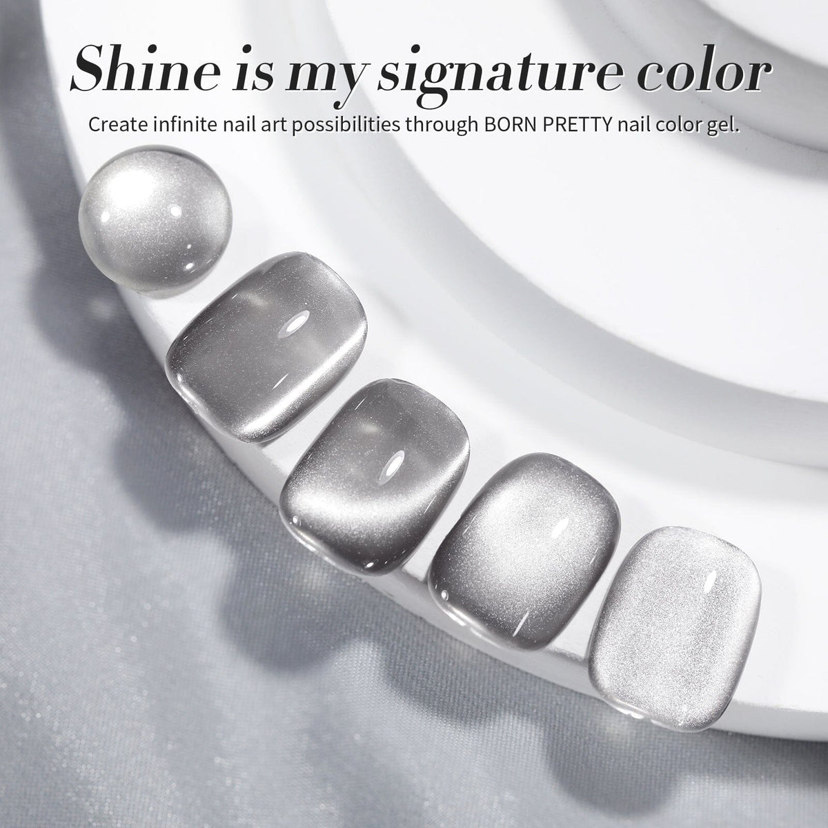 Moonlight Cat Magnetic Gel - Gray 15ml Gel Nail Polish BORN PRETTY 
