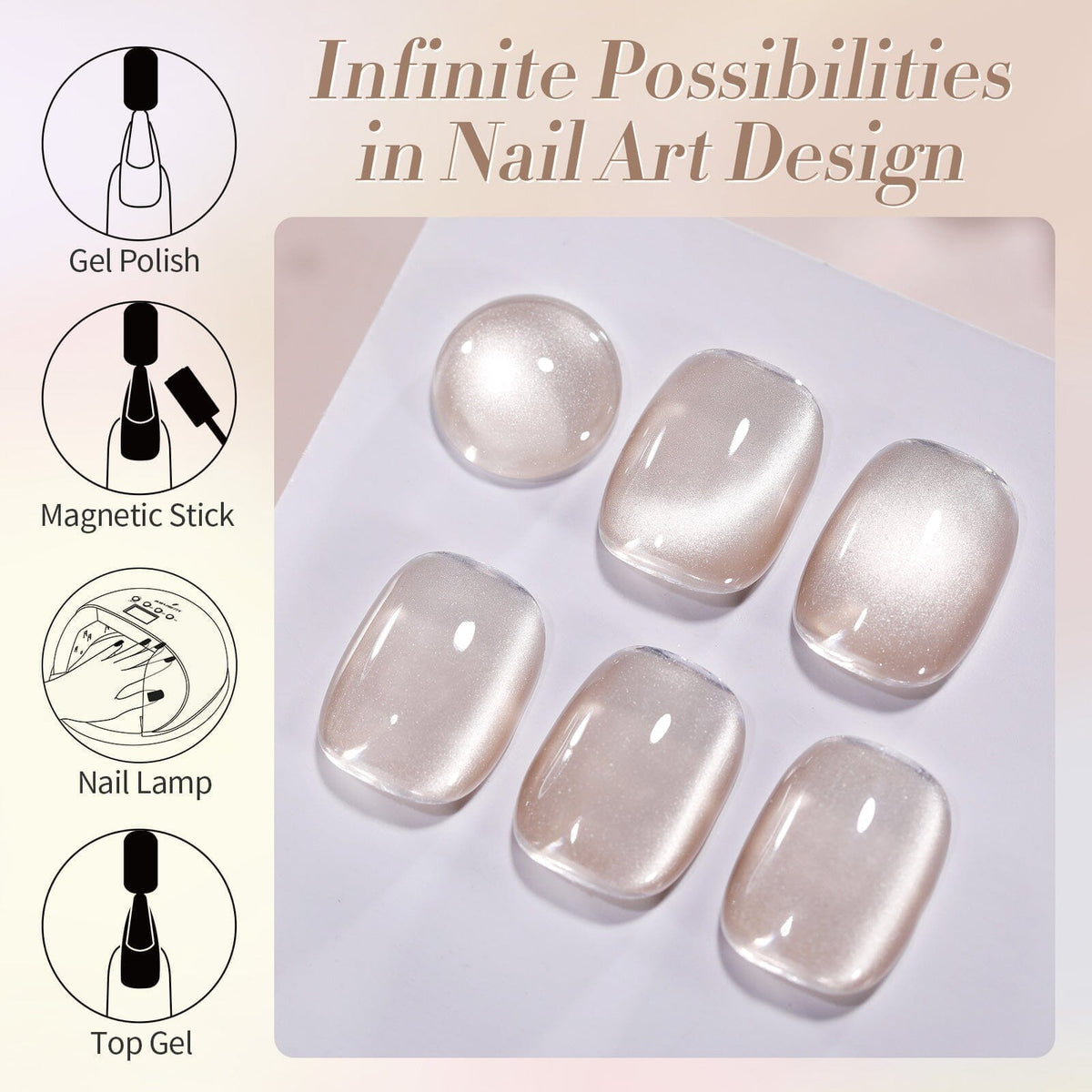 [US ONLY] Nude Moonlight Cat Magnetic Gel Polish 15ml Gel Nail Polish BORN PRETTY 