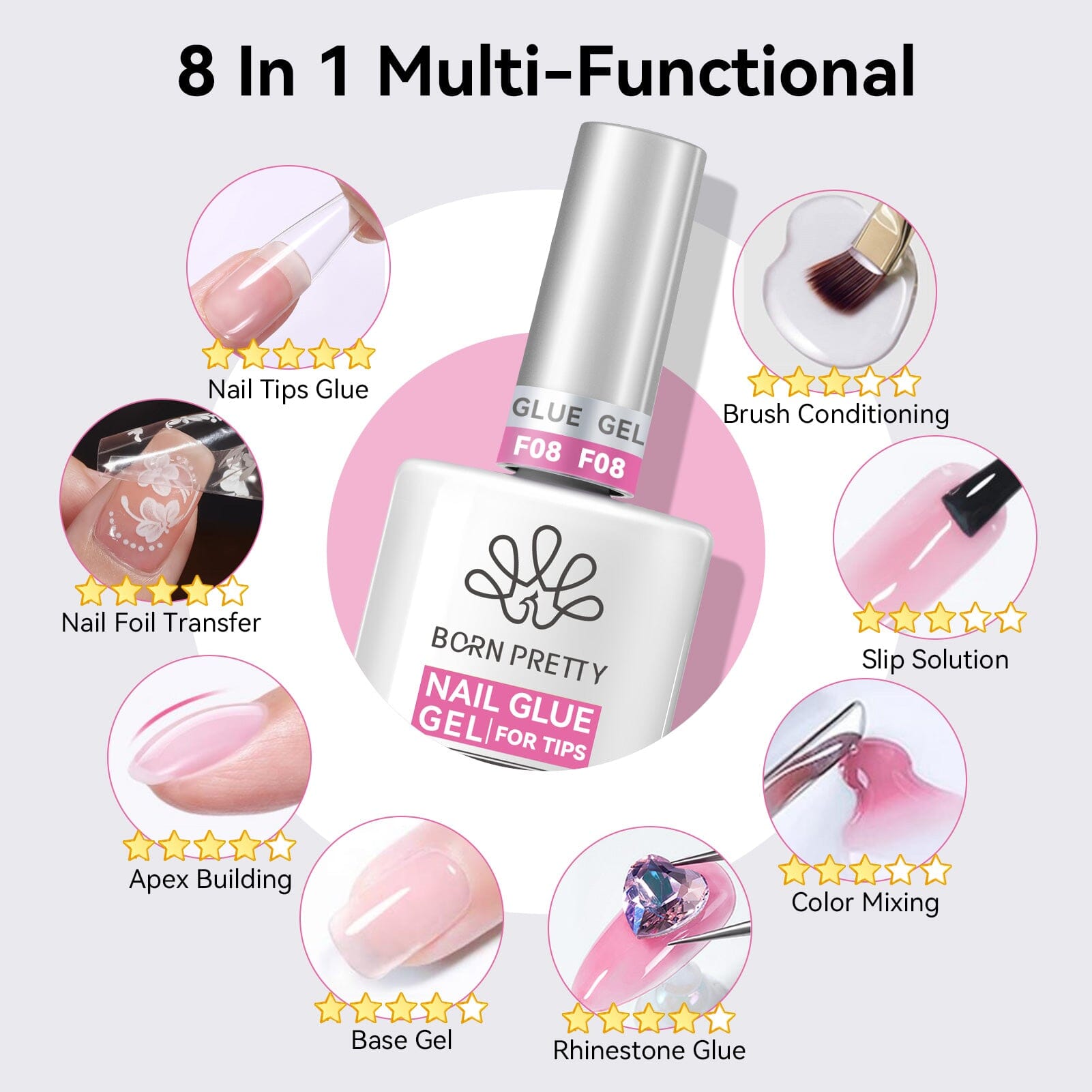 Nail Glue Gel for Tips 15ml Gel Nail Polish BORN PRETTY 