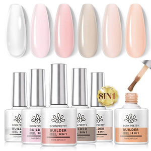 6 Colors 8 in 1 Builder Gel Polish Set 7ml Gel Nail Polish BORN PRETTY 