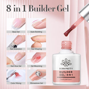 6 Colors 8 in 1 Builder Gel Polish Set 7ml Gel Nail Polish BORN PRETTY 