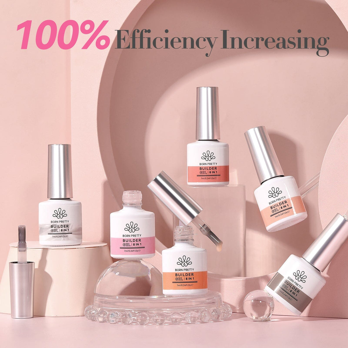 6 Colors 8 in 1 Builder Gel Polish Set 7ml Gel Nail Polish BORN PRETTY 