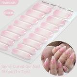 16 Tips Semi-Cured Gel Nail Strips C001-C056 Nail Sticker Harunouta C035 