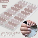 16 Tips Semi-Cured Gel Nail Strips C001-C056 Nail Sticker Harunouta C005 