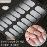 16 Tips Semi-Cured Gel Nail Strips C001-C056 Nail Sticker Harunouta C053 