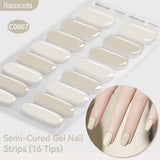 16 Tips Semi-Cured Gel Nail Strips C001-C056 Nail Sticker Harunouta C007 