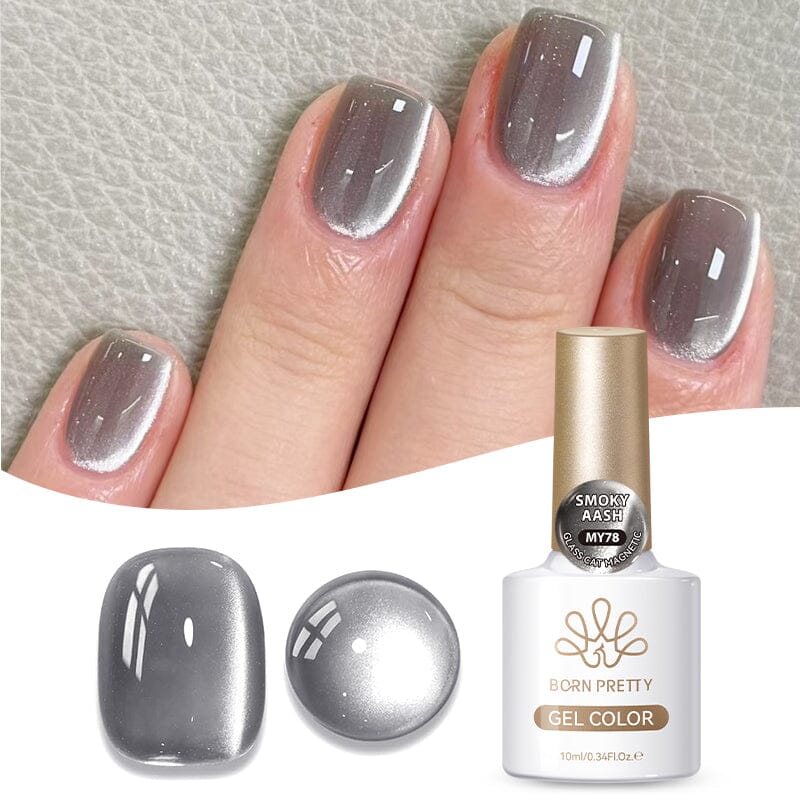 Glass Cat Magnetic Gel MY78 Smoky Aash 10ml Gel Nail Polish BORN PRETTY 