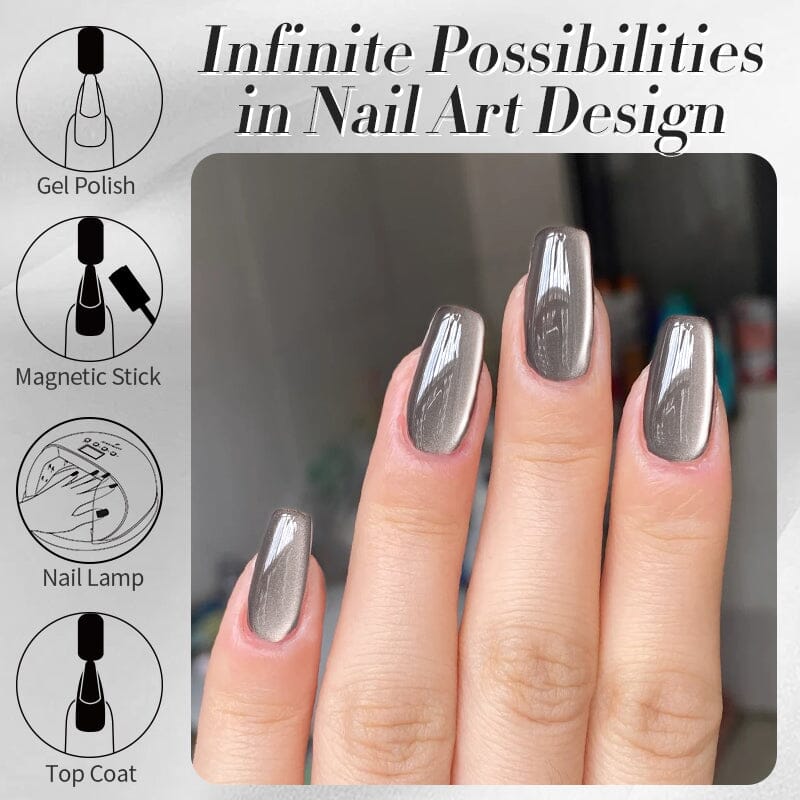 Water Light Cat Magnetic Gel Polish MY78 Smoky Aash 10ml HEMA/TPO FREE Gel Nail Polish BORN PRETTY 