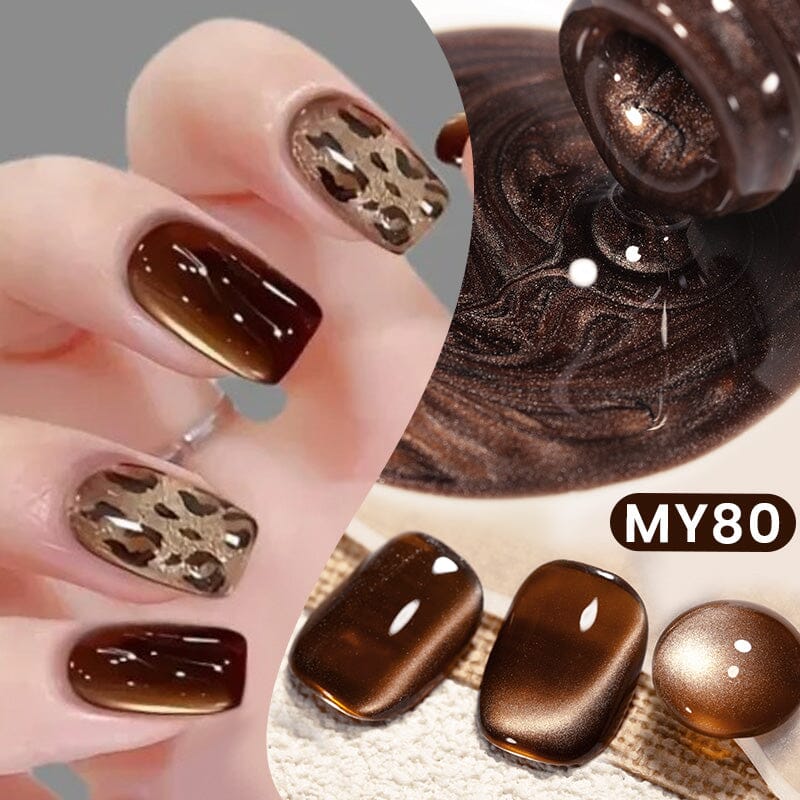 Water Light Cat Magnetic Gel Polish MY80 Dark Chocolate 10ml HEMA/TPO FREE Gel Nail Polish BORN PRETTY 