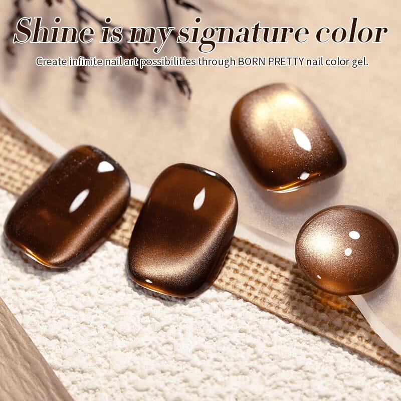 Water Light Cat Magnetic Gel Polish MY80 Dark Chocolate 10ml HEMA/TPO FREE Gel Nail Polish BORN PRETTY 