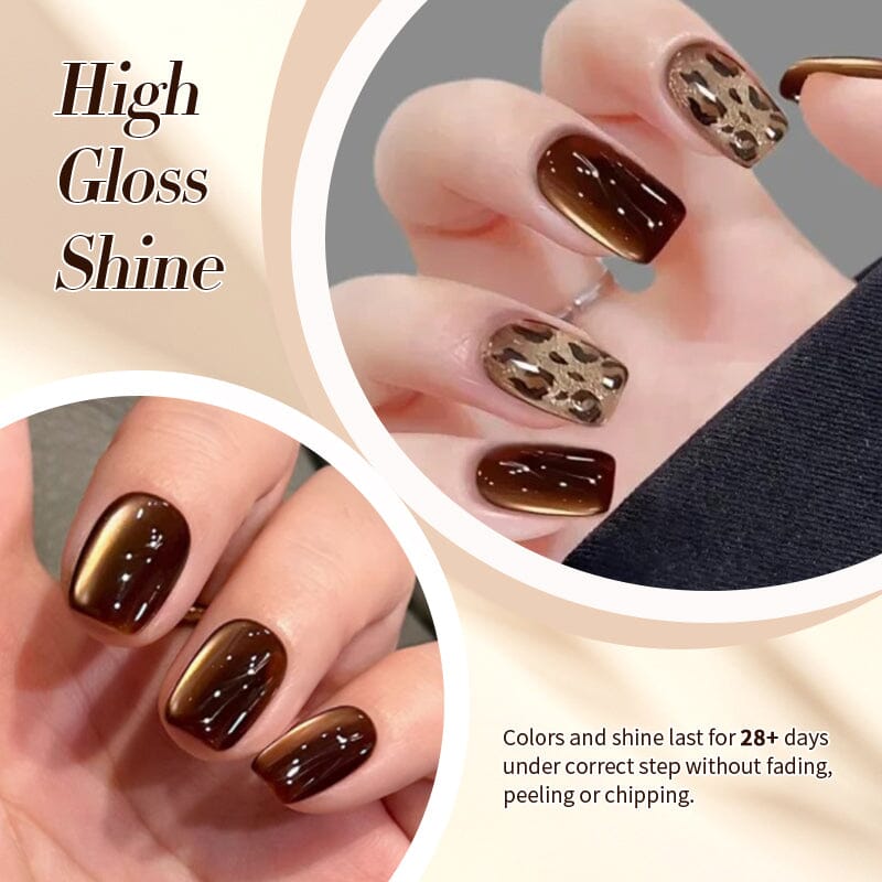 Water Light Cat Magnetic Gel Polish MY80 Dark Chocolate 10ml HEMA/TPO FREE Gel Nail Polish BORN PRETTY 