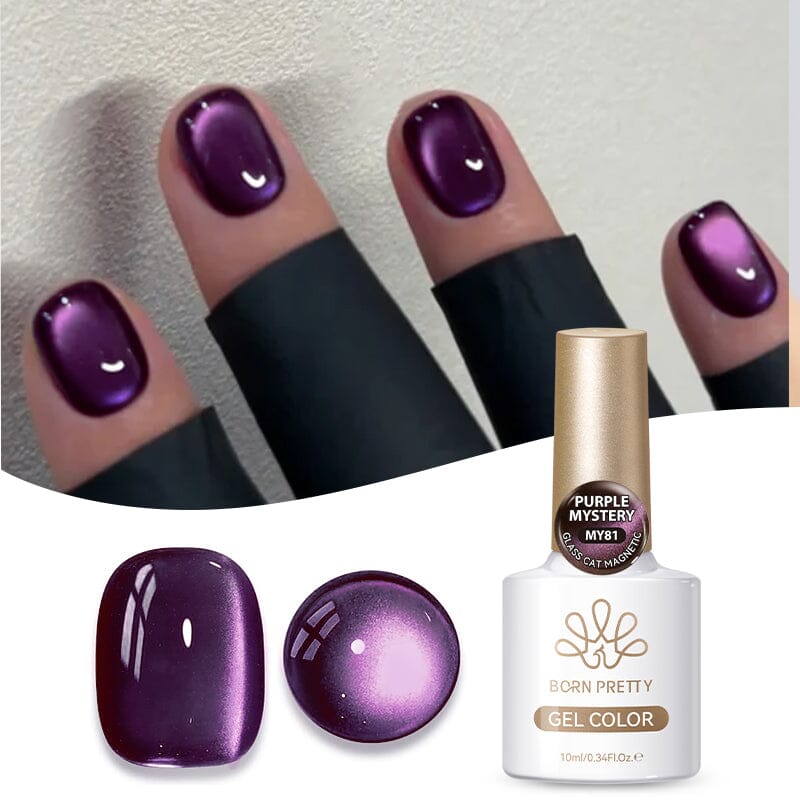 Glass Cat Magnetic Gel MY81 Purple Mystery 10ml Gel Nail Polish BORN PRETTY 