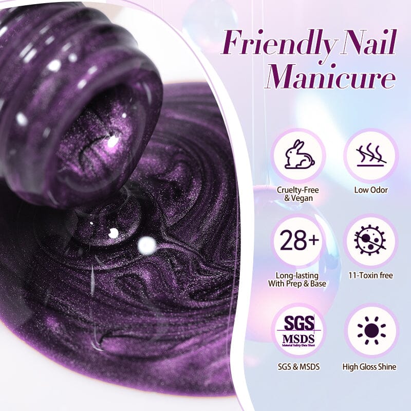 Water Light Cat Magnetic Gel Polish MY81 Purple Mystery 10ml HEMA/TPO FREE Gel Nail Polish BORN PRETTY 