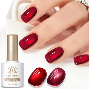 Water Light Cat Magnetic Gel Polish MY82 Berry Red 10ml HEMA/TPO FREE Gel Nail Polish BORN PRETTY 