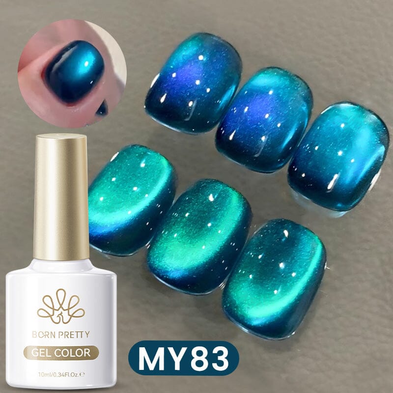 Water Light Cat Magnetic Gel Polish MY83 Sea Blue 10ml HEMA/TPO FREE Gel Nail Polish BORN PRETTY 