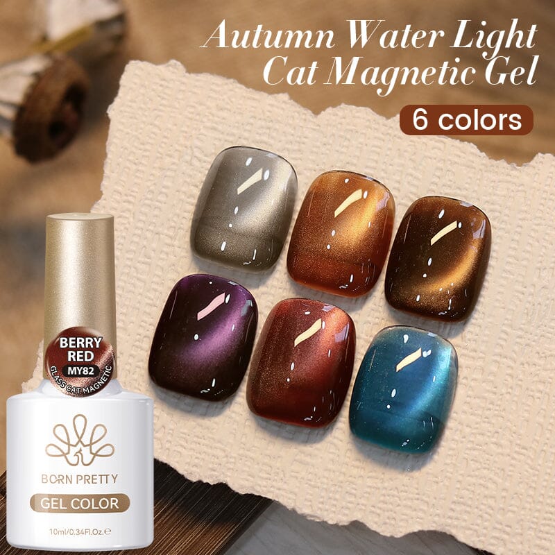 Glass Cat Magnetic Gel Polish MY78-MY83 10ml Gel Nail Polish BORN PRETTY 6 Colors Set 