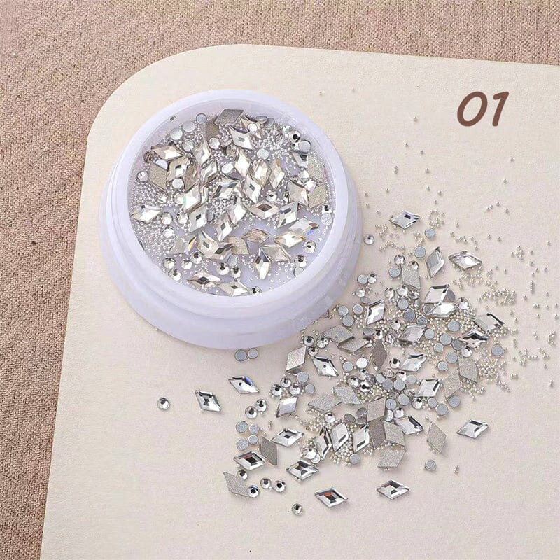Transparent Rhombic Rhinestones #01 Nail Art No Brand 