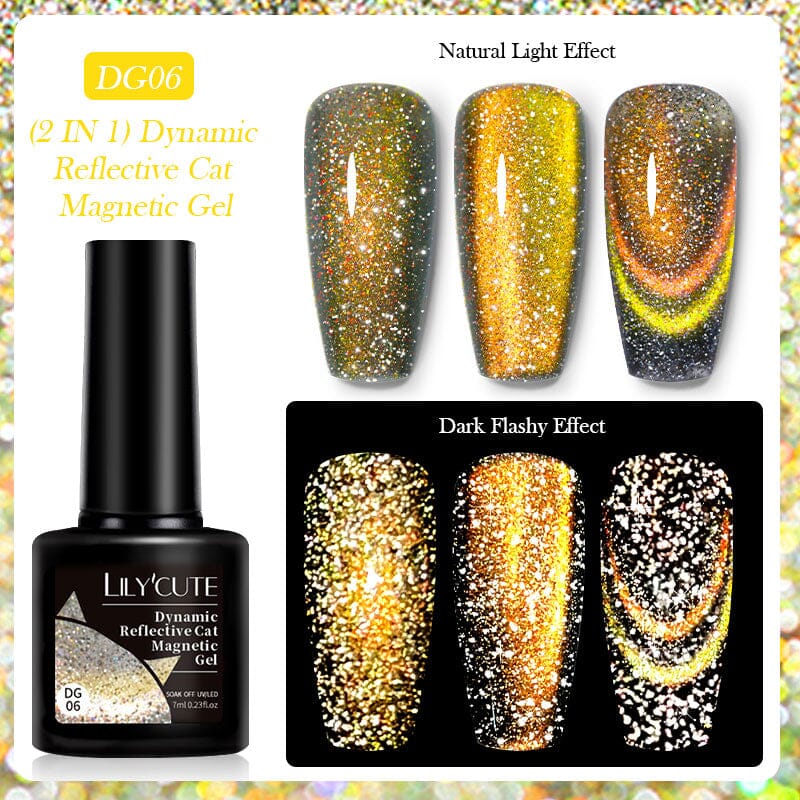 Dynamic Reflective Cat Magnetic Gel DG06 7ml Gel Nail Polish LILYCUTE 