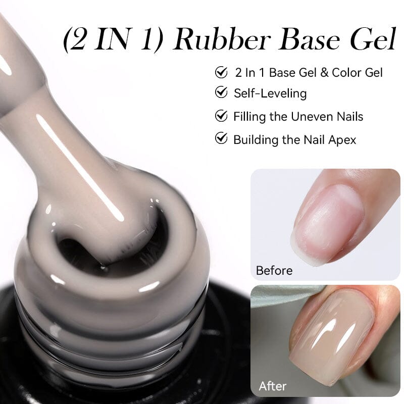 2 in 1 Rubber Base Gel RB04 7ml Base & Top Coat LILYCUTE 