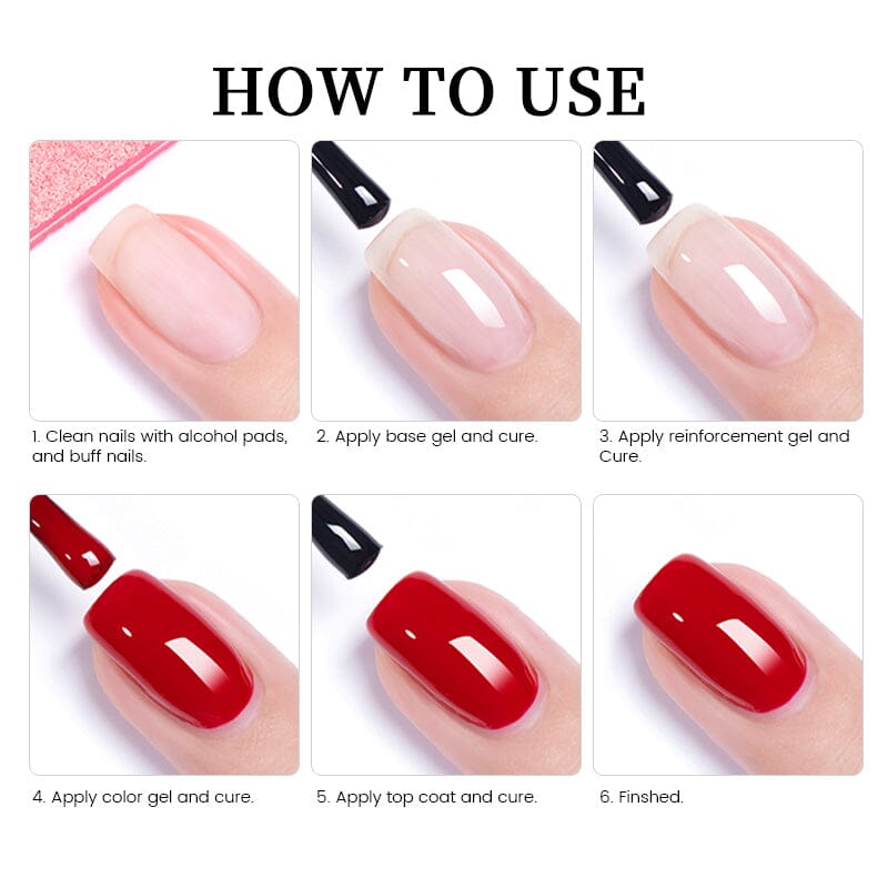 Peel Off Base Gel, Reinforcement Gel, Watercolor Nail Gel 7ml Base & Top Coat LILYCUTE 
