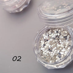 Silver Star Glitter Sequins #02 Nail Art No Brand 