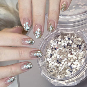 Silver Star Glitter Sequins #02 Nail Art No Brand 