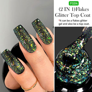 Flakes Glitter Top Coat FG04 7ml Base & Top Coat LILYCUTE 
