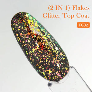 Flakes Glitter Top Coat FG02 7ml Base & Top Coat LILYCUTE 