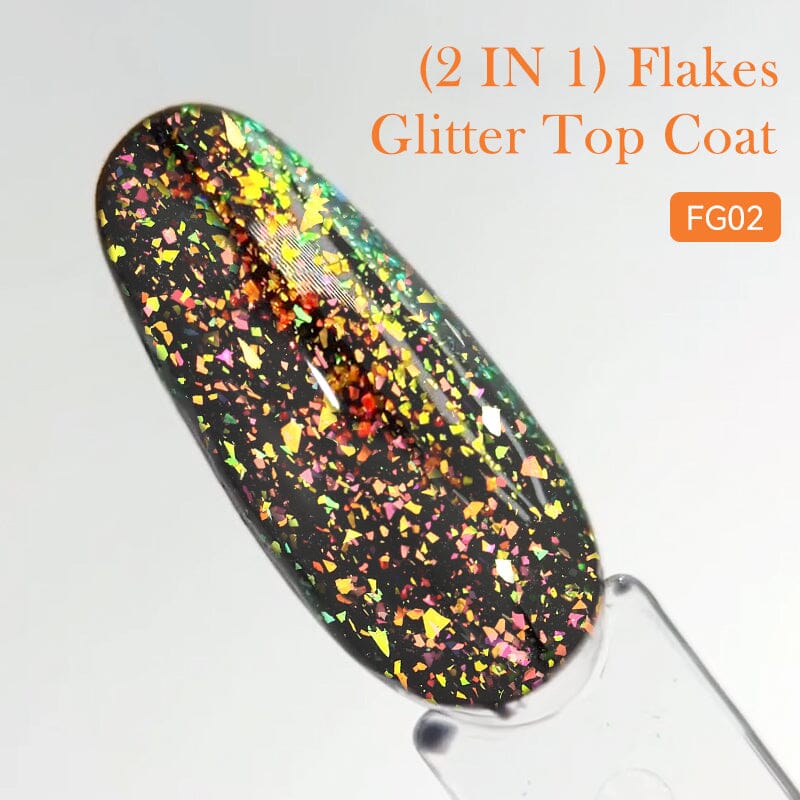 Flakes Glitter Top Coat FG02 7ml Base & Top Coat LILYCUTE 