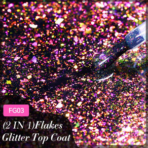 Flakes Glitter Top Coat FG02 7ml Base & Top Coat LILYCUTE 