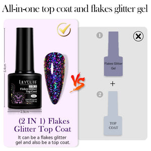 Flakes Glitter Top Coat FG03 7ml Base & Top Coat LILYCUTE 