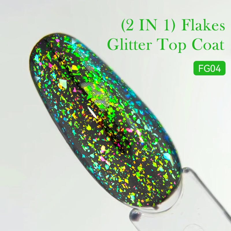 Flakes Glitter Top Coat FG01 7ml Base & Top Coat LILYCUTE 