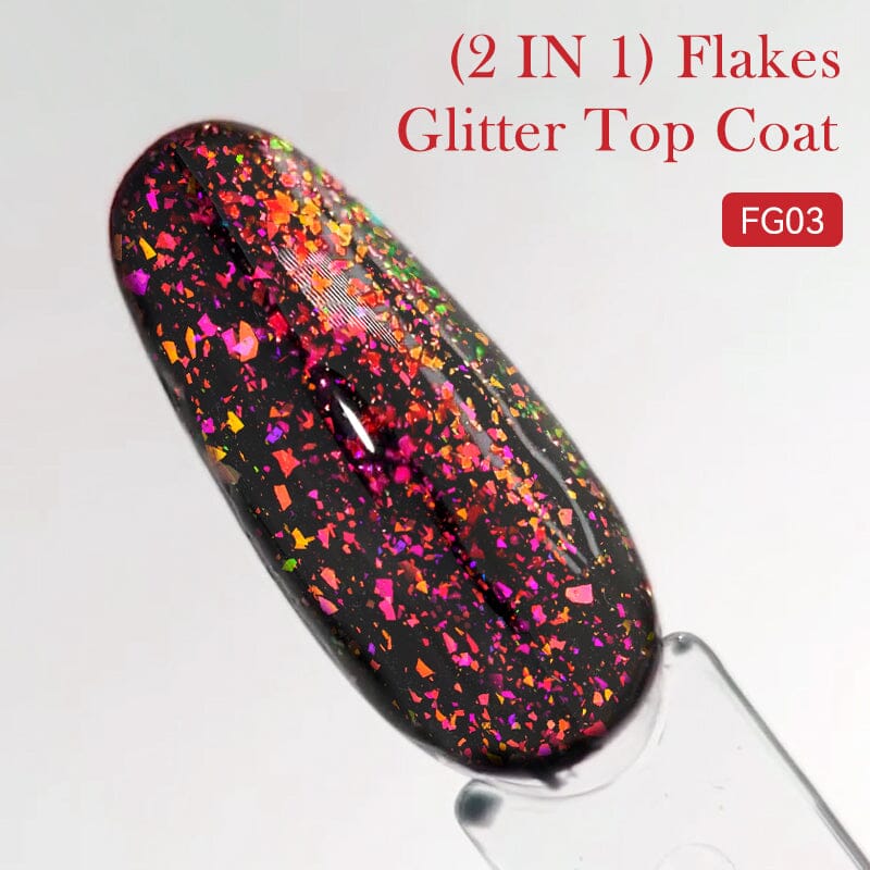Flakes Glitter Top Coat FG01 7ml Base & Top Coat LILYCUTE 